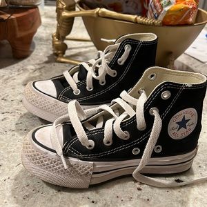 Kids size 11 Black high top converse!